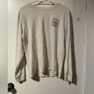 Vans Off-White Long Sleeve Tee with Skull Patch